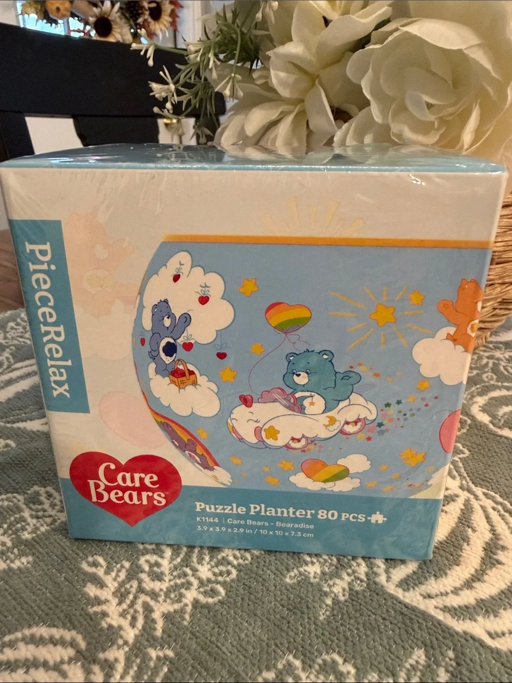 Care Bears Blue and White Puzzle Planter